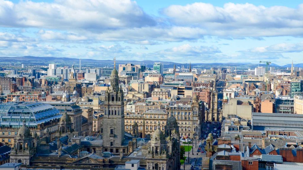 Glasgow skyline: Retail in Scotland was the top-performing sector, attracting £717m of investment