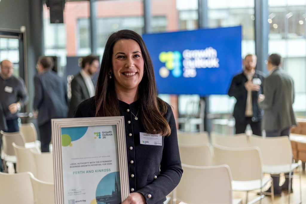 Kirsty Easton of Perth and Kinross region with recognition of the local authority's strongest business growth potential for 2026